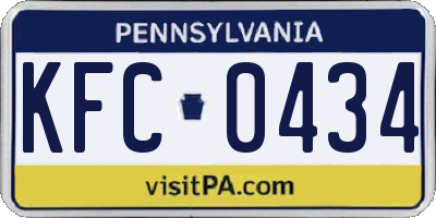 PA license plate KFC0434