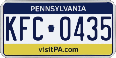 PA license plate KFC0435