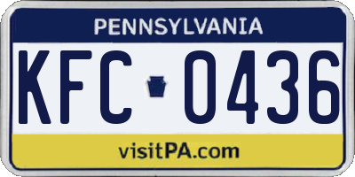 PA license plate KFC0436
