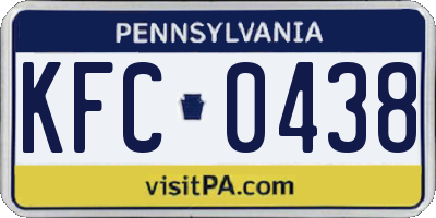 PA license plate KFC0438