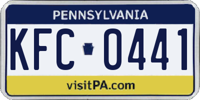 PA license plate KFC0441