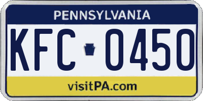 PA license plate KFC0450