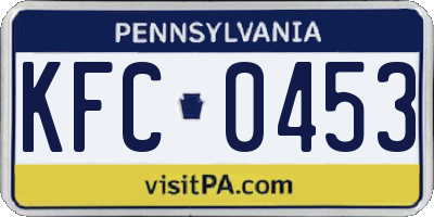 PA license plate KFC0453