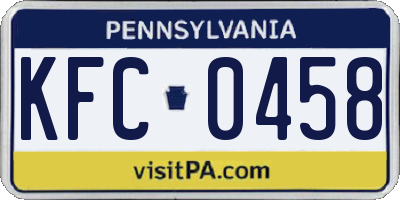 PA license plate KFC0458