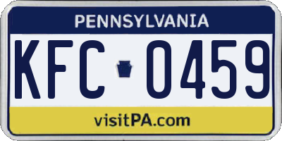 PA license plate KFC0459