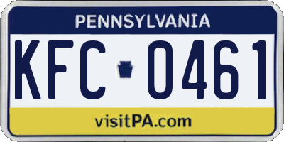 PA license plate KFC0461