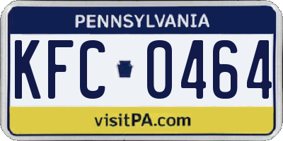 PA license plate KFC0464