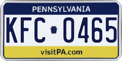 PA license plate KFC0465