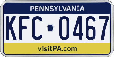 PA license plate KFC0467