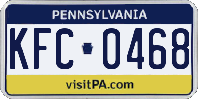 PA license plate KFC0468