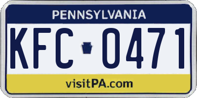 PA license plate KFC0471