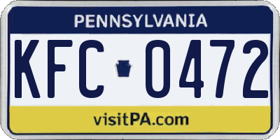 PA license plate KFC0472