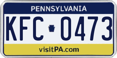 PA license plate KFC0473