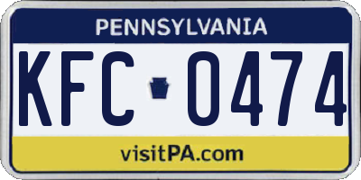 PA license plate KFC0474