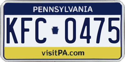 PA license plate KFC0475