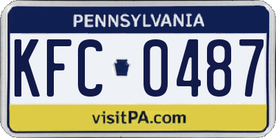 PA license plate KFC0487