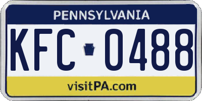 PA license plate KFC0488