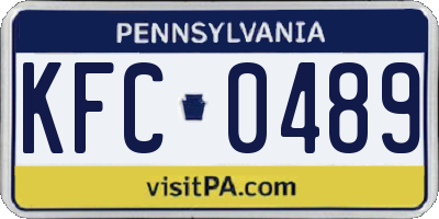 PA license plate KFC0489