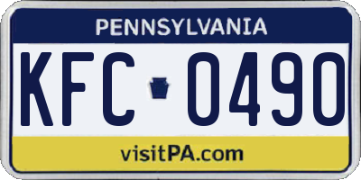 PA license plate KFC0490