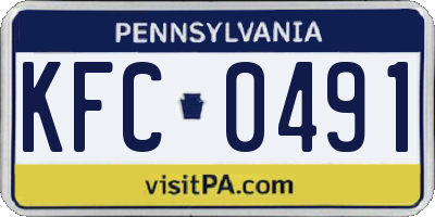 PA license plate KFC0491