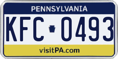 PA license plate KFC0493