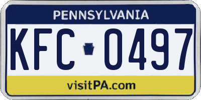 PA license plate KFC0497