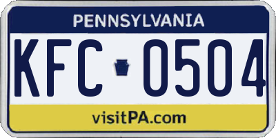 PA license plate KFC0504