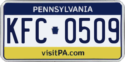 PA license plate KFC0509