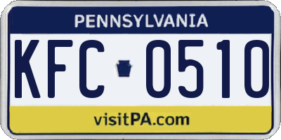 PA license plate KFC0510