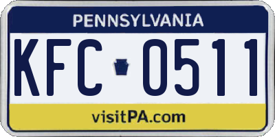 PA license plate KFC0511