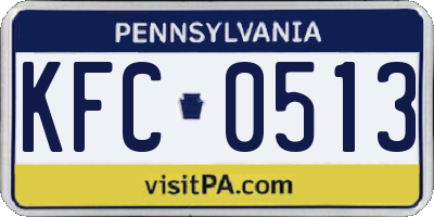 PA license plate KFC0513