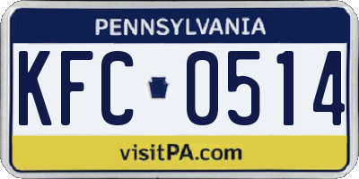 PA license plate KFC0514
