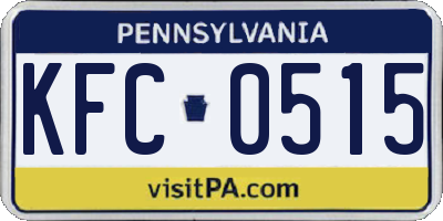 PA license plate KFC0515