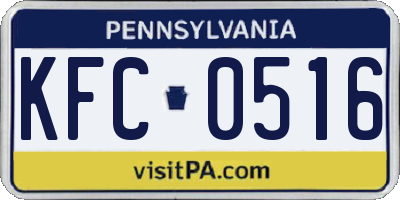 PA license plate KFC0516