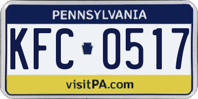 PA license plate KFC0517
