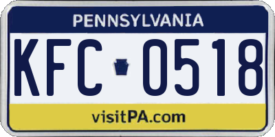 PA license plate KFC0518