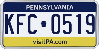 PA license plate KFC0519