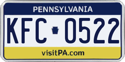 PA license plate KFC0522