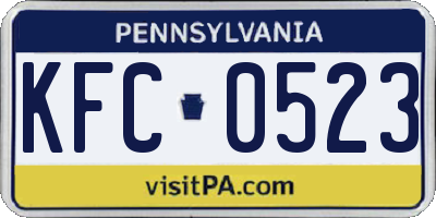 PA license plate KFC0523