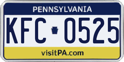 PA license plate KFC0525