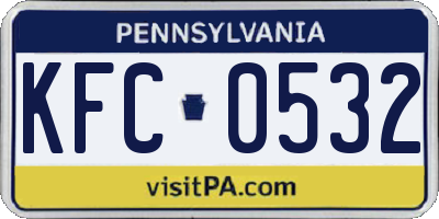 PA license plate KFC0532