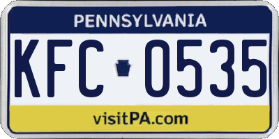 PA license plate KFC0535