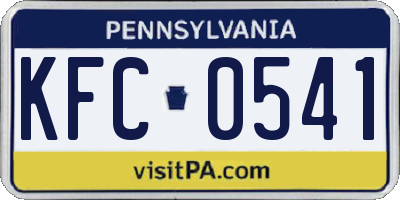PA license plate KFC0541