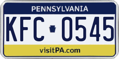 PA license plate KFC0545