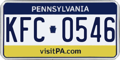 PA license plate KFC0546