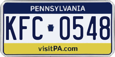 PA license plate KFC0548