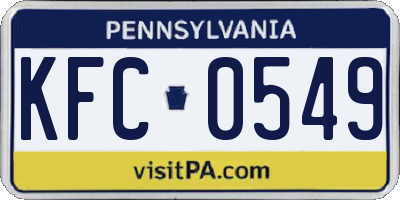 PA license plate KFC0549