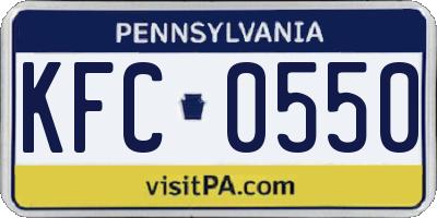 PA license plate KFC0550