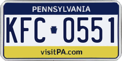 PA license plate KFC0551