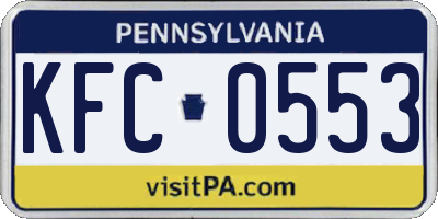 PA license plate KFC0553